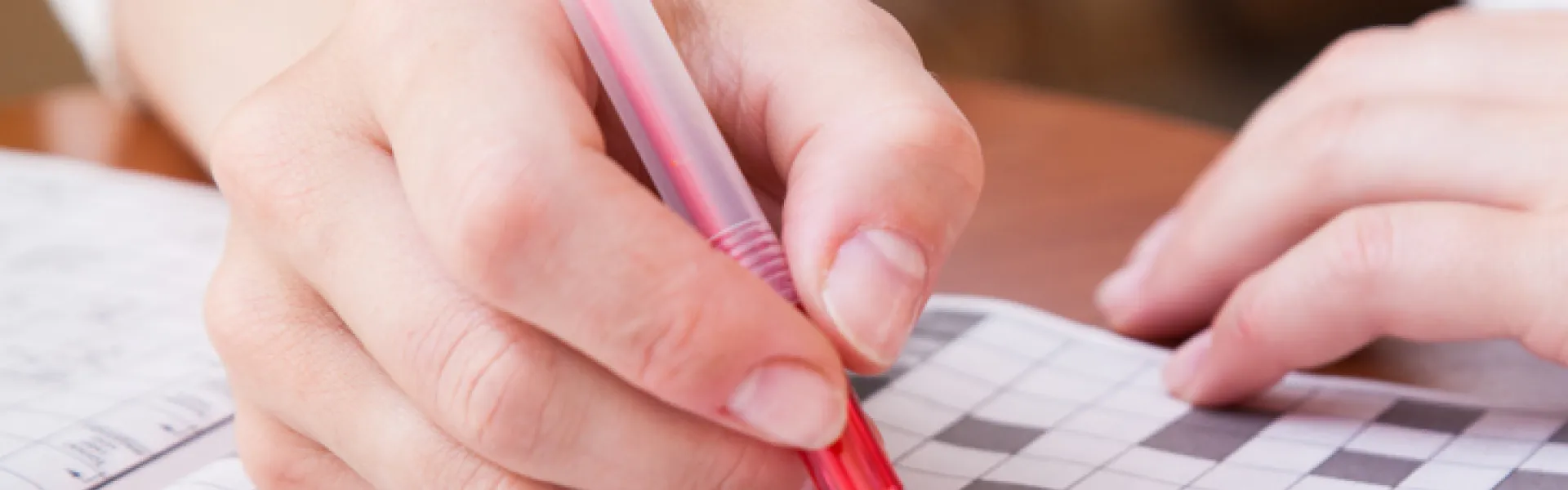 Mots croisés Gros plan